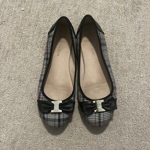 Plaid Black and Red Ballet Flats w bow